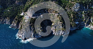 Aerial view of beautiful amalfi coast at southern italy