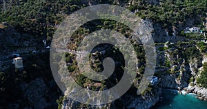 Aerial view of beautiful amalfi coast at southern italy