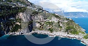 Aerial view of beautiful Amalfi coast at southern Italy