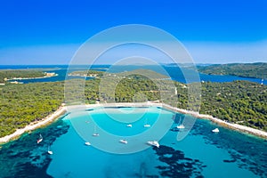 Turquoise lagoon bay on Sakarun beach on Dugi Otok island, Croatia