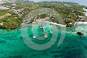 Aerial view of beautiful bay in tropical Islands. Boracay Island