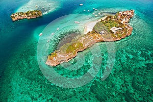 Aerial view of beautiful bay in tropical Islands. Boracay Island