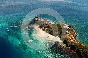 Aerial view of beautiful bay in tropical Islands. Boracay Island