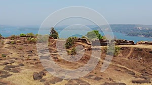 Aerial View of Beautiful Beach through Chapora Fort in North Goa, India