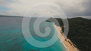 Aerial view beautiful beach on tropical island. Boracay island Philippines.