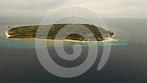 Aerial view beautiful beach on a tropical island. Philippines,Pamilacan.