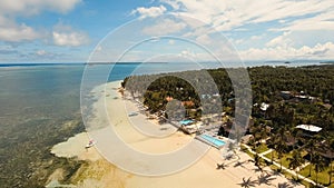 Aerial view beautiful beach on a tropical island. Philippines,Siargao.