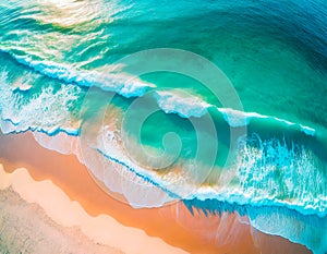 Aerial view of beautiful beach with turquoise
