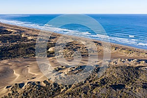 Aerial View of Beautiful Beach and Waves in Central California