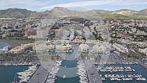 Aerial view of beautiful Benalmadena Costa del Sol Malaga Spain