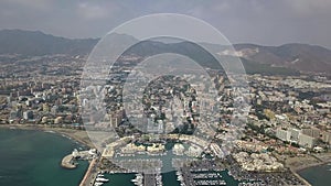 Aerial view of beautiful Benalmadena Costa del Sol Malaga Spain