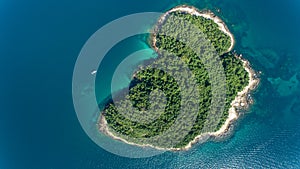 Caribbean island from above photo