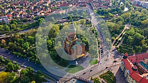 Aerial view of the beautiful city of Timisoara, Romania