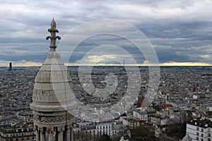 Aerial view of the beautiful cityscape of Paris , France