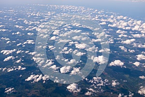 Aerial view with beautiful cloud formation