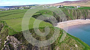 Aerial view of the beautiful coast at Malin Beg in County Donegal - Ireland