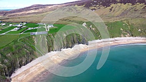 Aerial view of the beautiful coast at Malin Beg in County Donegal - Ireland