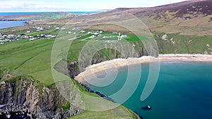 Aerial view of the beautiful coast at Malin Beg in County Donegal - Ireland