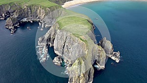 Aerial view of the beautiful coast at Malin Beg in County Donegal - Ireland
