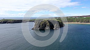 Aerial view of the beautiful coast at Malin Beg in County Donegal - Ireland