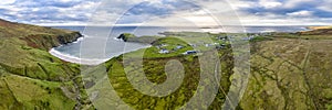 Aerial view of the beautiful coast at Malin Beg in County Donegal, Ireland