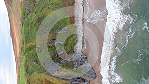 Aerial view of the beautiful coast at Malin Beg in County Donegal, Ireland