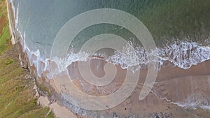 Aerial view of the beautiful coast at Malin Beg in County Donegal, Ireland