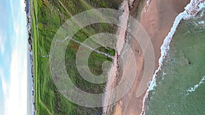 Aerial view of the beautiful coast at Malin Beg in County Donegal, Ireland