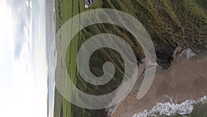 Aerial view of the beautiful coast at Malin Beg in County Donegal, Ireland