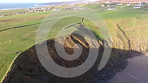 Aerial view of the beautiful coast at Malin Beg looking in County Donegal, Ireland.