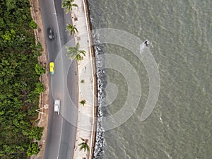 Aerial view of beautiful coast of Maputo, Costa do Sol, Mozambique