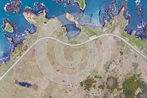 Aerial View of Beautiful Coastline in Mendocino, California