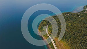 Aerial view beautiful coastline on the tropical island. Camiguin island Philippines.