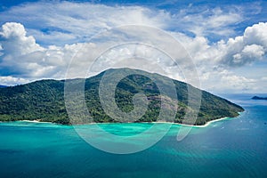 Aerial view of beautiful green Koh Usen island in Thailand