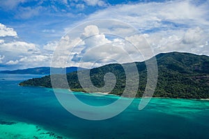 Aerial view of beautiful green Koh Usen island in Thailand