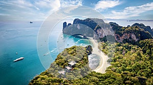 Aerial view of the beautiful Hong island in Thailand