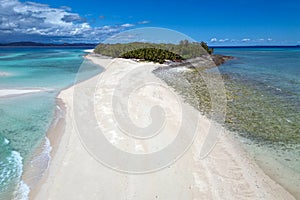 Aerial view of the beautiful island of Nosy Iranja Madagascar