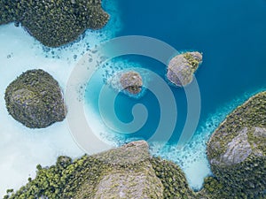 Aerial View of Beautiful Islands in Wayag, Raja Ampat