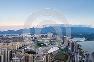 Aerial view of beautiful jiujiang cityscape