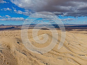 Aerial view of the beautiful Kelso Dunes