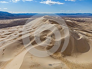 Aerial view of the beautiful Kelso Dunes