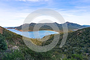 Aerial view on beautiful lagoon and beach