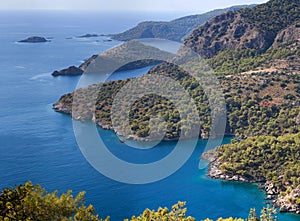 Aerial view of beautiful lagoon in Oludeniz, Turkey