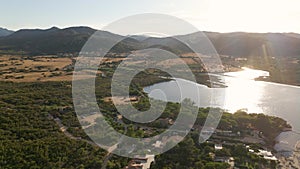 Aerial view of a beautiful landscape in Sardegna