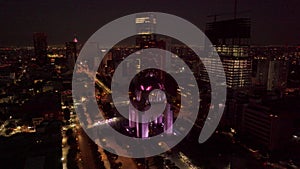 Aerial view of beautiful Mexico City skyline at night