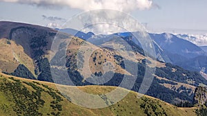 Aerial view of beautiful mountains in summer.