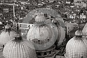 Aerial view of beautiful old roof in venice city