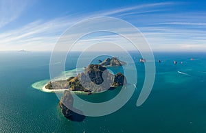 Aerial view of beautiful Poda Island in Thailand