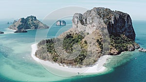 Aerial view of beautiful Poda Island in Thailand