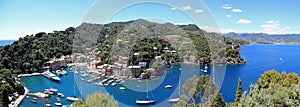 Aerial view of Beautiful Portofino, Italy photo